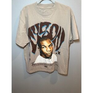 Mike Tyson Collection "Undisputed Champ" Graphic Tshirt Men Sz L Oversized Beige